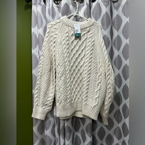 White Cable Knit Sweater